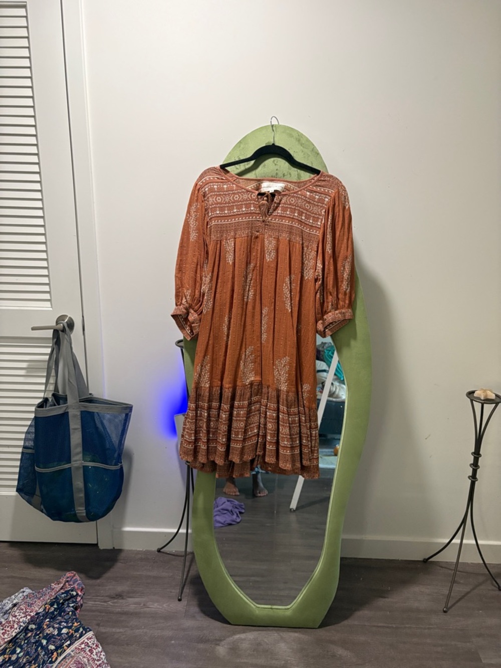 Daughters of India Rust Rose Printed Boho Tunic